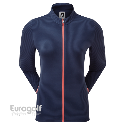 Ladies golf produit Full-Zip LTWT Jersey Tonal Stripe Midlayer de FootJoy 